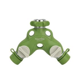 Martha Stewart MTS-TA2M 2-Way Metal Garden Hose Tap Adapter Y-Splitter