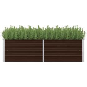 Garden Raised Bed Brown 63"x15.7"x17.7" Galvanized Steel