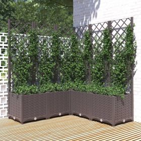 Garden Planter with Trellis Brown 47.2"x47.2"x53.5" PP