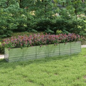 Garden Raised Bed 189"x31.5"x30.3" Galvanized Steel Silver