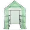 Walk-in Greenhouse with 12 Shelves Steel 56.3"x84.5"x77.2"