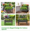 2 Tier Wooden Raised Garden Bed with Legs Drain Holes