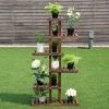 6 Tier Garden Wooden Shelf Storage Plant Rack Stan