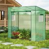 Outdoor Portable Walk-in Greenhouse with PE Cover Heavy-Duty Metal Frame Roll-up Zipper Door