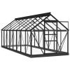 Glass Greenhouse Anthracite 61"x155.7"x75.2" Aluminum
