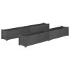 Garden Planters 2 pcs Gray 78.7"x12.2"x12.2" Solid Wood Pine