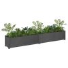 Garden Planters 2 pcs Gray 78.7"x12.2"x12.2" Solid Wood Pine