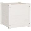 Garden Planters 2 pcs White 15.7"x15.7"x15.7" Solid Wood Pine
