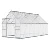 8' W x 16' D Walk-in Polycarbonate Greenhouse with Roof Vent, Sliding Doors, Aluminum Hobby Hot House for Outdoor Garden Backyard