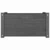 Garden Planters 2 pcs Gray 23.6"x12.2"x12.2" Solid Wood Pine