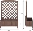 Wooden Planter Box Raised Garden Bed With Trellis
