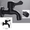 Black Wall Mount Faucet Stainless Steel Basin Tap Laundry Bathroom Outdoor Garden Hose Single Cold Tap