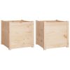 Garden Planters 2 pcs 19.7"x19.7"x19.7" Solid Wood Pine