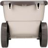 Outdoor Rolling Garden Scooter with Wheels & Pull Strap, Light Taupe, 14.5 in D x 24.25 in H x 13.5 in W