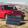 50W 18V Portable Solar Panel, Flashfish Foldable Solar Charger with 5V USB 18V DC Output Compatible with Portable Generator, Smartphones