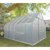 10' W x 12' D Walk-in Polycarbonate Greenhouse with Roof Vent,Sliding Doors,Aluminum Hobby Hot House for Outdoor Garden Backyard