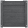 Garden Planters 2 pcs Gray 15.7"x15.7"x15.7" Solid Wood Pine