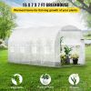 VEVOR Walk-in Tunnel Greenhouse, 15 x 7 x 7 ft Portable Plant Hot House w/ Galvanized Steel Hoops, 1 Top Beam, Diagonal Poles
