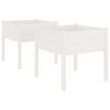 Garden Planters 2 pcs White 27.6"x27.6"x27.6" Solid Wood Pine