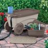 Outdoor Rolling Garden Scooter with Wheels & Pull Strap, Light Taupe, 14.5 in D x 24.25 in H x 13.5 in W