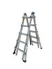 Huachuang 5-step 21''Aluminum Multi-Purpose Professional Ladder - Blue with Wheels