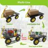 Heavy Duty Steel Garden Cart with Removable Mesh Sides to Convert into Flatbed, Utility Metal Wagon with 2-in-1 Handle and 16 in Tires