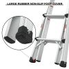 Aluminum Multi-Position Ladder with Wheels, 300 lbs Weight Rating, 17 FT