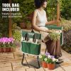 VEVOR Garden Kneeler and Seat, 330 lbs Load Capacity, 8" EVA Wide Pad, Foldable Garden Stool, Kneeling Bench for Gardening with Tool Bag