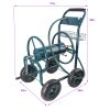 Garden Hose Reel Cart - 4 Wheels Portable Garden Hose Reel Cart with Storage Basket Rust Resistant Heavy Duty Water Hose Holder