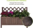 Wooden Planter Box Raised Garden Bed With Trellis