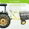 Heavy Duty Steel Garden Cart with Removable Mesh Sides to Convert into Flatbed, Utility Metal Wagon with 2-in-1 Handle and 16 in Tires