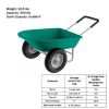 2-Wheeled Garden Wheelbarrow– Large Capacity Rolling Utility Dump Cart for Residential DIY Landscaping;  Lawn Care and Remodeling