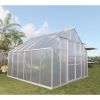 10' W x 12' D Walk-in Polycarbonate Greenhouse with Roof Vent,Sliding Doors,Aluminum Hobby Hot House for Outdoor Garden Backyard