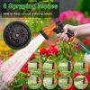 Retractable Garden Hose Reel Wall Mounted Automatic Water Hose Reel with Any Length Lock 8 Pattern Spraying Modes 180° Swivel Bracket