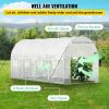 VEVOR Walk-in Tunnel Greenhouse, 15 x 7 x 7 ft Portable Plant Hot House w/ Galvanized Steel Hoops, 1 Top Beam, Diagonal Poles
