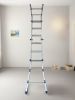 Huachuang 5-step 21''Aluminum Multi-Purpose Professional Ladder - Blue with Wheels