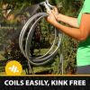 Bionic Steel Garden Hose, 304 Stainless Steel Metal Water Hose – Flexible, Lightweight, Crush Resistant Aluminum Fittings, Kink & Tangle Free