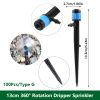 1 Pack 30-200 Drip Irrigation System Automatic Drip Sprinkler Connected 4/7 " Watering Garden Hose With Long-pole 8 Holes And 360° Rotating Drip Irrig