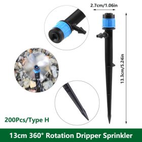 1 Pack 30-200 Drip Irrigation System Automatic Drip Sprinkler Connected 4/7 " Watering Garden Hose With Long-pole 8 Holes And 360° Rotating Drip Irrig (Color: Blue-200Pcs)