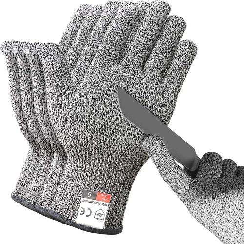 4 Pairs Safety Anti Cut Gloves High-strength Industry Kitchen Gardening Anti-Scratch Anti-cut Glass Cutting Multi-Purpose 4 Pairs Safety Anti Cut Gloves High-strength Industry Kitchen Gardening Anti-Scratch Anti-cut Glass Cutting Multi-Purpose