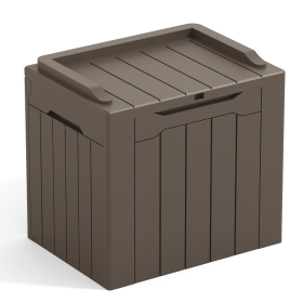 All Weather 28 Gallon Patio Deck Box with Seat (Material: Resin, Color: Brown)