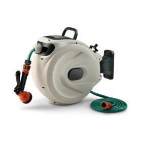 Home & Garden Retractable Hose Reel Wall Mounted With Hose Nozzle (Color: As Pic Show, Outlet hose length: 49 ft)