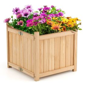Backyard Wooden Planter Box Folding Raised Garden Plant Container (Color: Natural, Type: Style A)