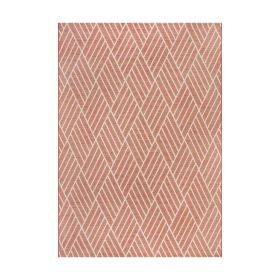 5' x 7'Diamond Outdoor Rug (Material: Polyester, Polypropylene, Color: Coral)