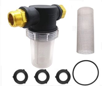 Sediment Filter Attachment Garden Hose Pressure Washer Outdoor Gardening Inlet Water (size: 40MESH filter + replacement mesh+O-ring)