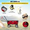 Collapsible Wagon Cart ; Folding Wagon Cart ;  176 lbs Load Beach Wagon Oversized Wheels;  Portable Folding Wagon Adjustable Handles for Beach;  Garde