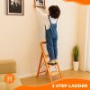 3 Step Ladder Folding Step Stool for Adults with Wide Anti-Slip Pedal, Aluminium Lightweight Foldable Step Ladders for Home Kitchen Office