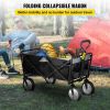 VEVOR Wagon Cart, Collapsible Folding Cart with 176lbs Load, Outdoor Utility Garden Cart, Adjustable Handle