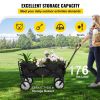 VEVOR Wagon Cart, Collapsible Folding Cart with 176lbs Load, Outdoor Utility Garden Cart, Adjustable Handle