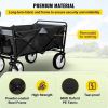 Collapsible Wagon Cart ; Folding Wagon Cart ;  176 lbs Load Beach Wagon Oversized Wheels;  Portable Folding Wagon Adjustable Handles for Beach;  Garde